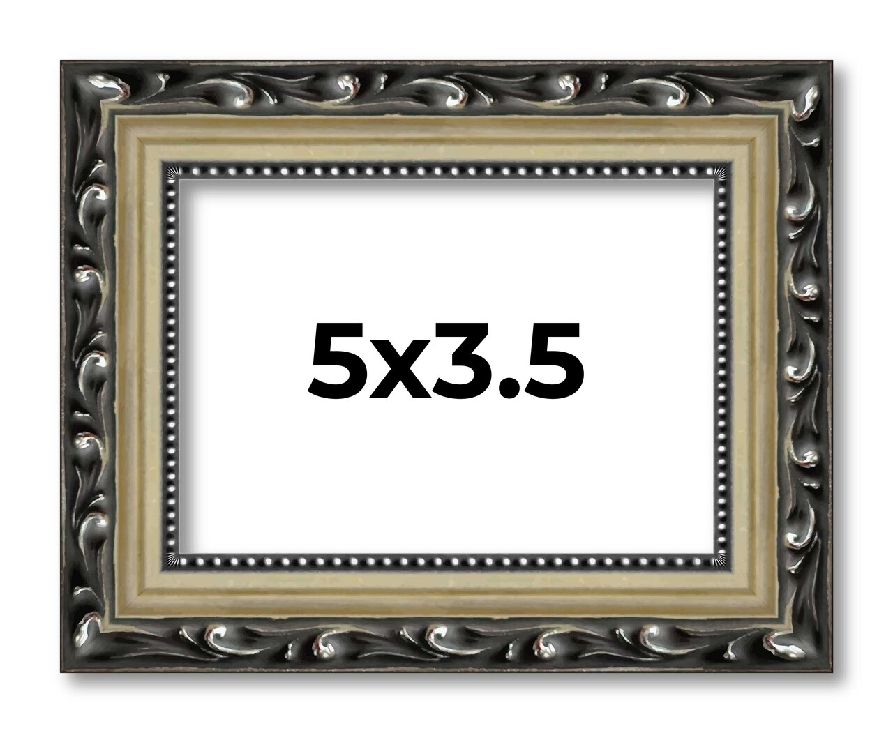5x3.5 Solid Wood Antique Picture Frame with UV-Resistant Acrylic & Acid-Free Backing, Available in 4 Finishes: Bronze, Gold, Silver, and Gold with Black